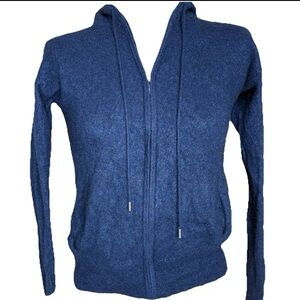 Charter Club Navy Blue Cashmere Zip Hoodie